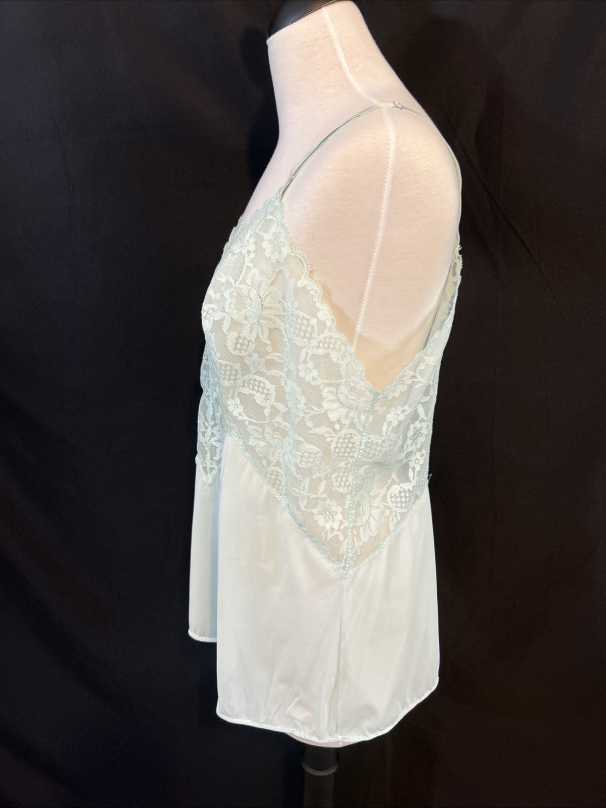 Vtg Vanity Fair Camisole Slip Size 40 Tricot Nylon Pale Green Perfect Condition!