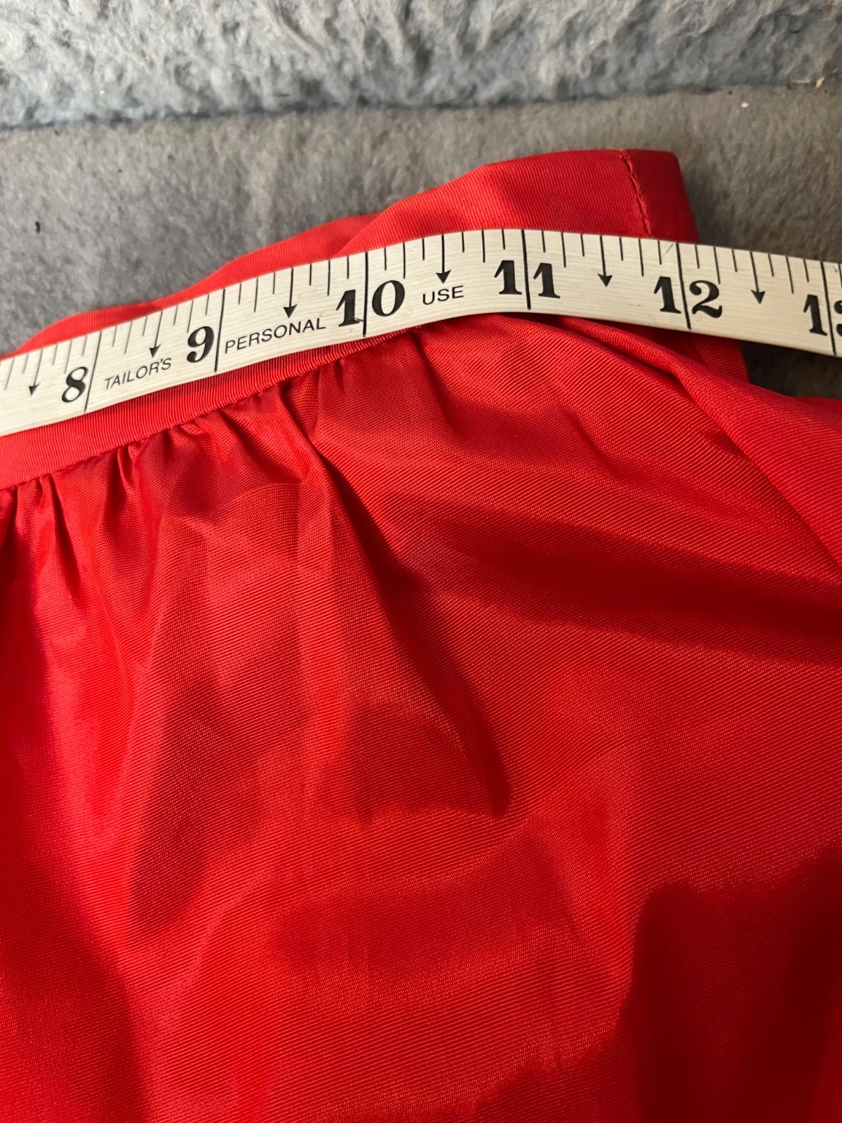 Vintage Red Taffeta Petticoat Skirt Lace Ruffle Rockabilly Square Dance Costume