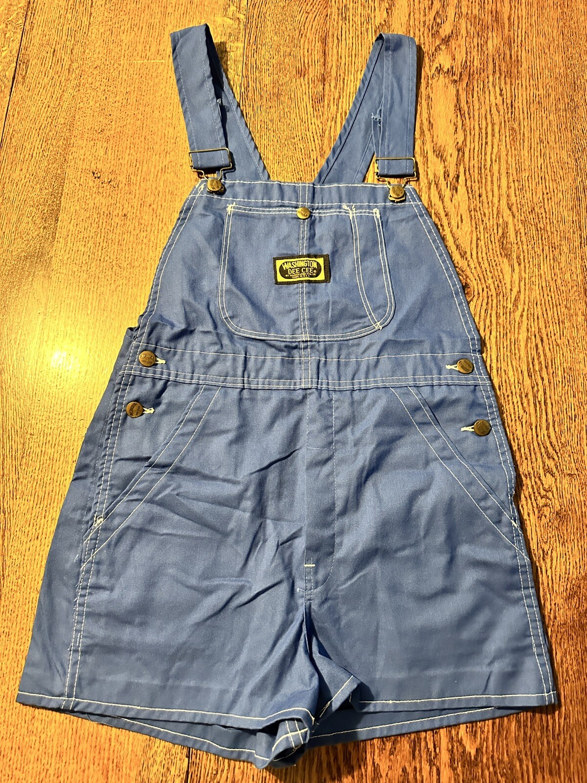 Vtg Washington Dee Cee Overalls Shorts Shortalls Blue 11/12 Not Denim Made USA