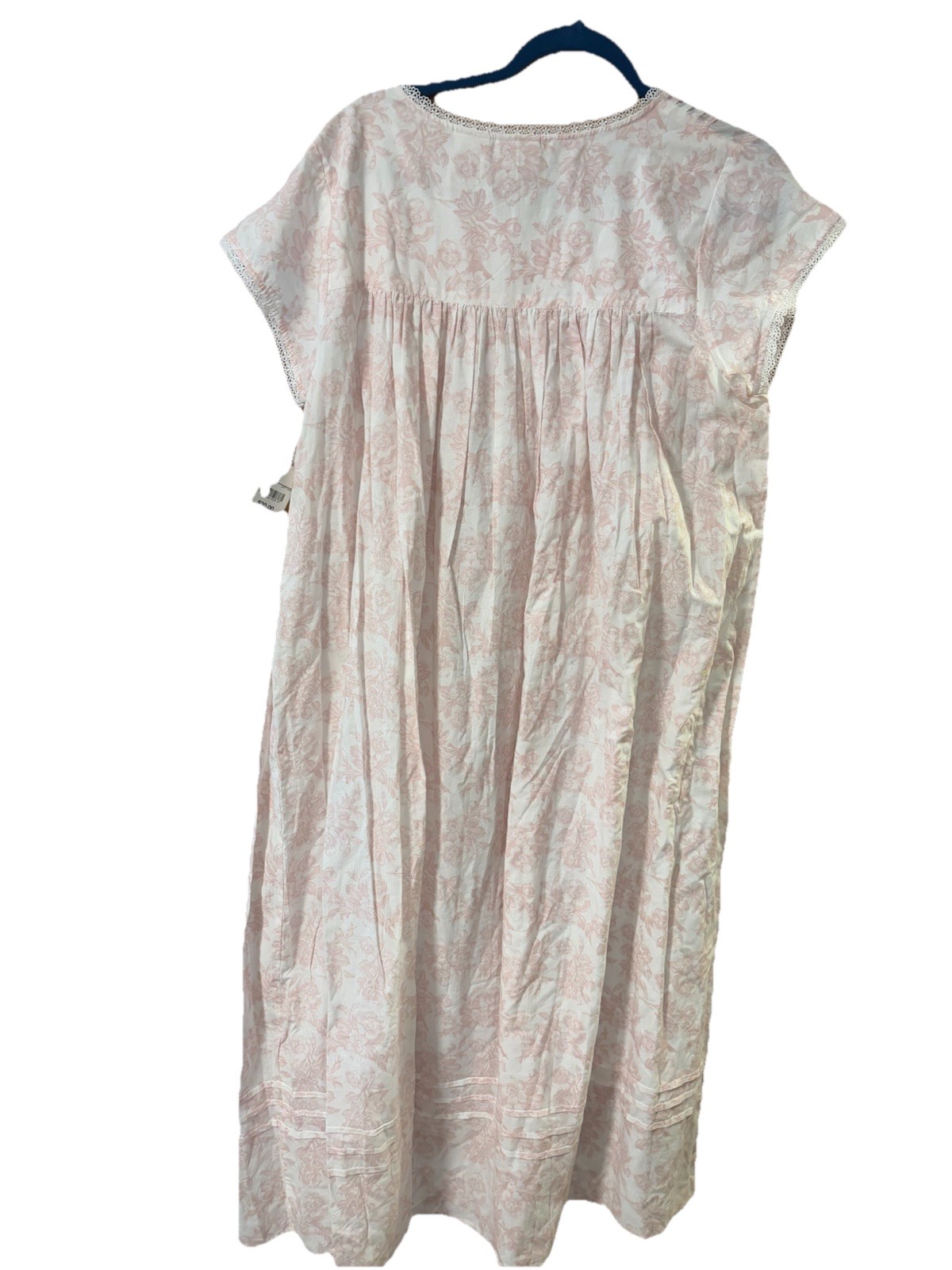 NOS Vtg Jc Penneys Delicates Night Gown Mumu Size Medium Pink Floral 100% Cotton