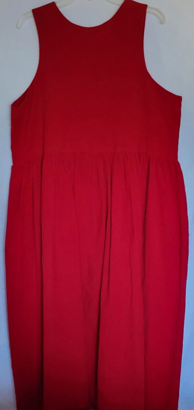 Vintage Dogwood Lane Dress Womens Size Large Christmas Mrs Claus Corduroy Red