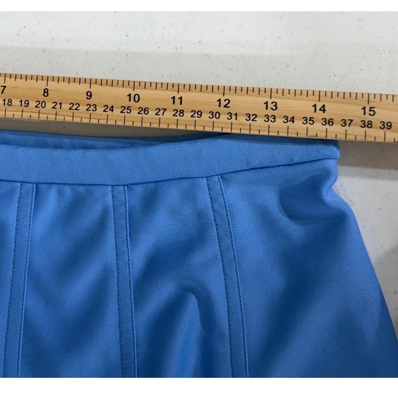 Center Stage Pleated Skirt Blue 14 (28×23.5) Vintage Retro Career Secretary READ