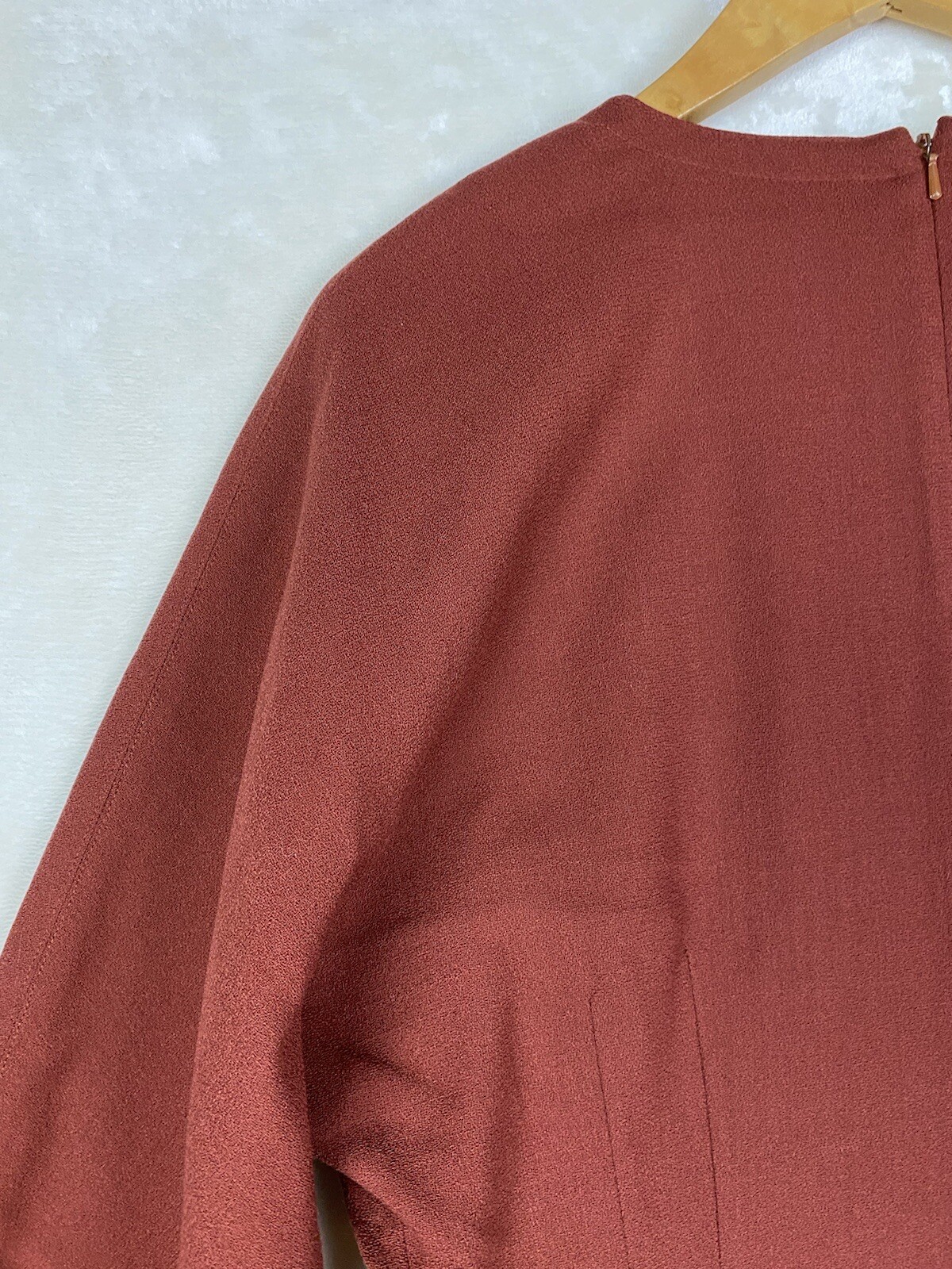 Vintage Caroma Andree Devlin Dress Womens 10 Maroon 100% Pure Wool Career Office
