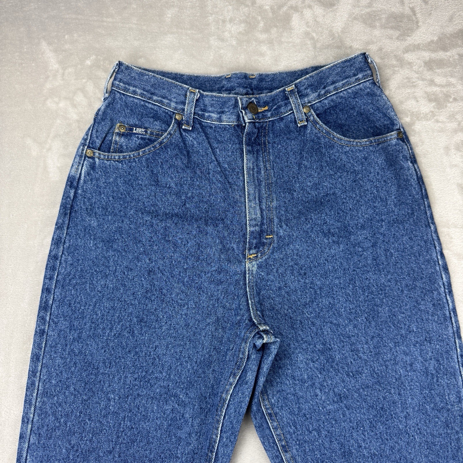 Vin Lee USA Yoke High Rise Utility Carpenter Mom Jeans Women’s 12 Long (29×33)