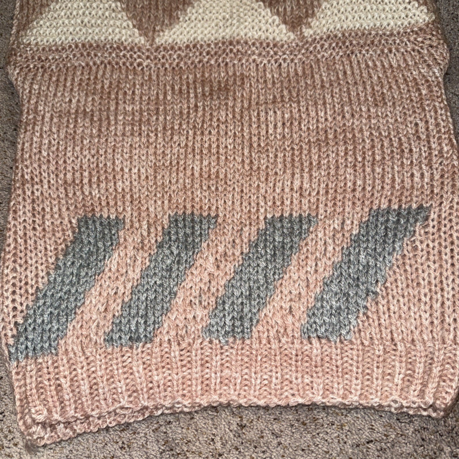 SML Sport Hand Knit Sleeveless Sweater Pink Dusty Rose M 100% Acrylic Vintage