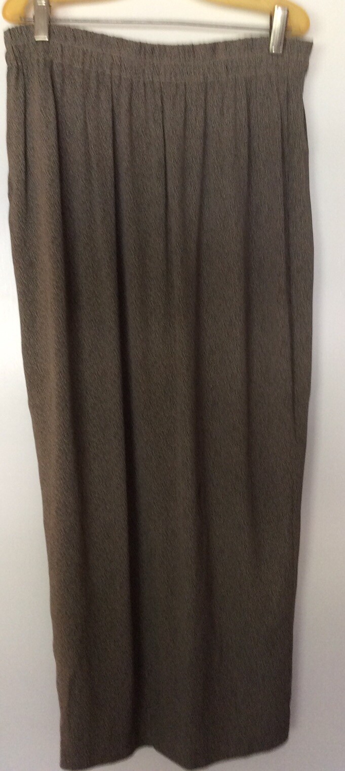 Max & Mabel Maxi Straight Skirt Medium Vintage Elastic Waist 100% Rayon Taupe