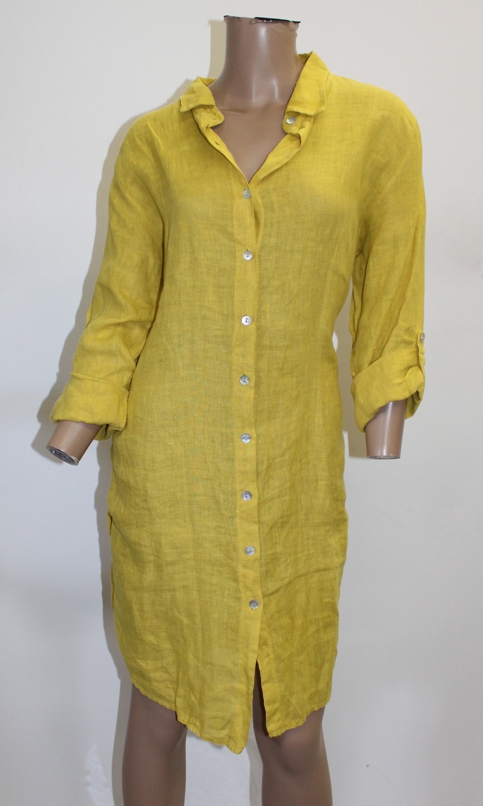 Eileen Fisher Yellow Shirt Tunic Dress Size L