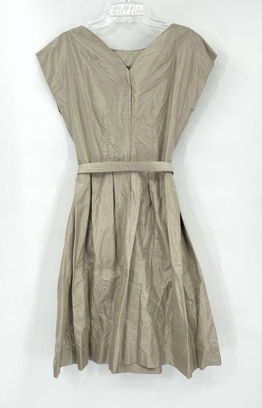vintage 50s R&K ORIGINALS dress taupe SMALL fit flare rockabilly mid century
