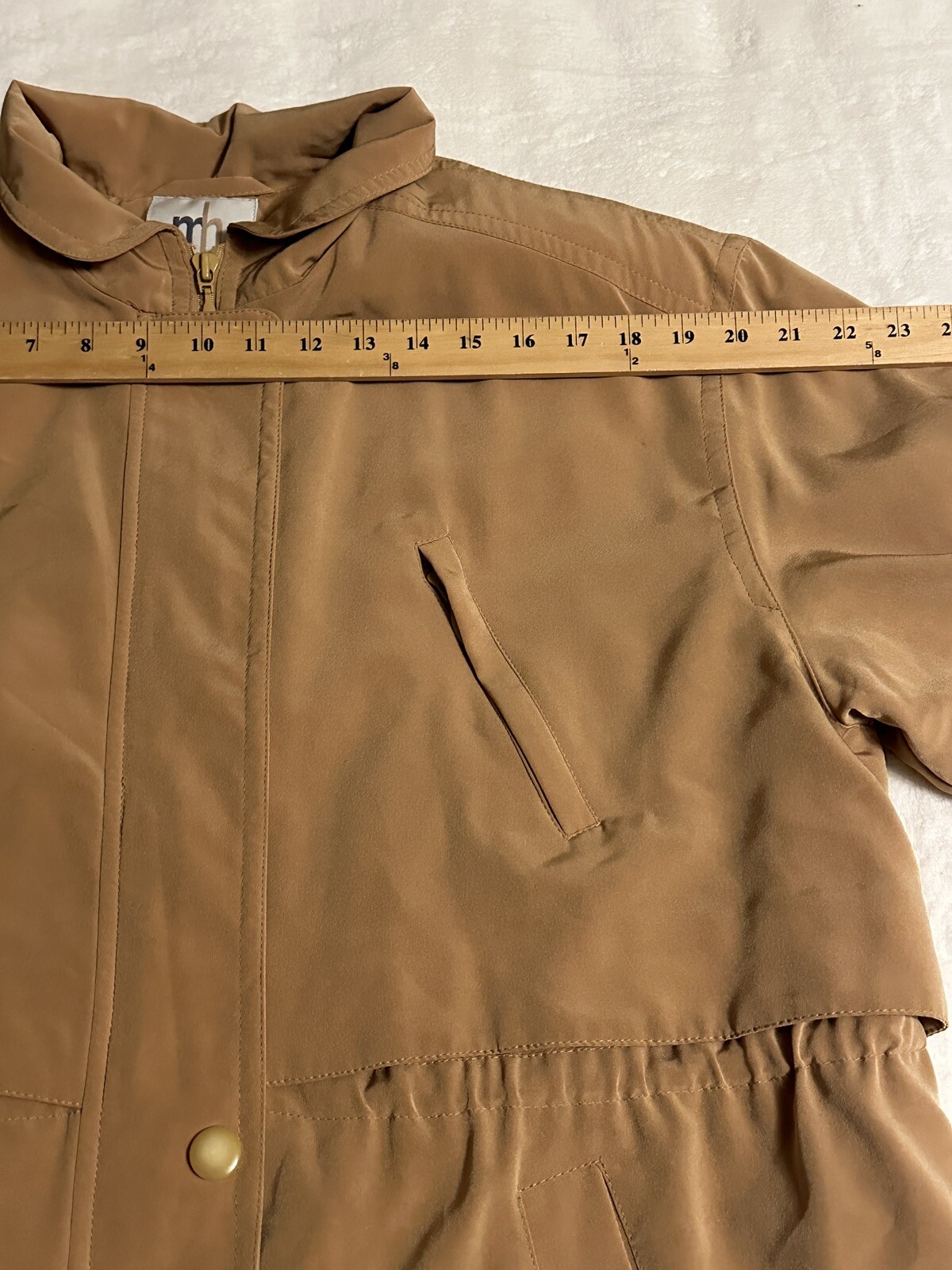 Vtg Misty Harbor Trench Rain Coat Jacket Womens Large Tan Lined classic Spy