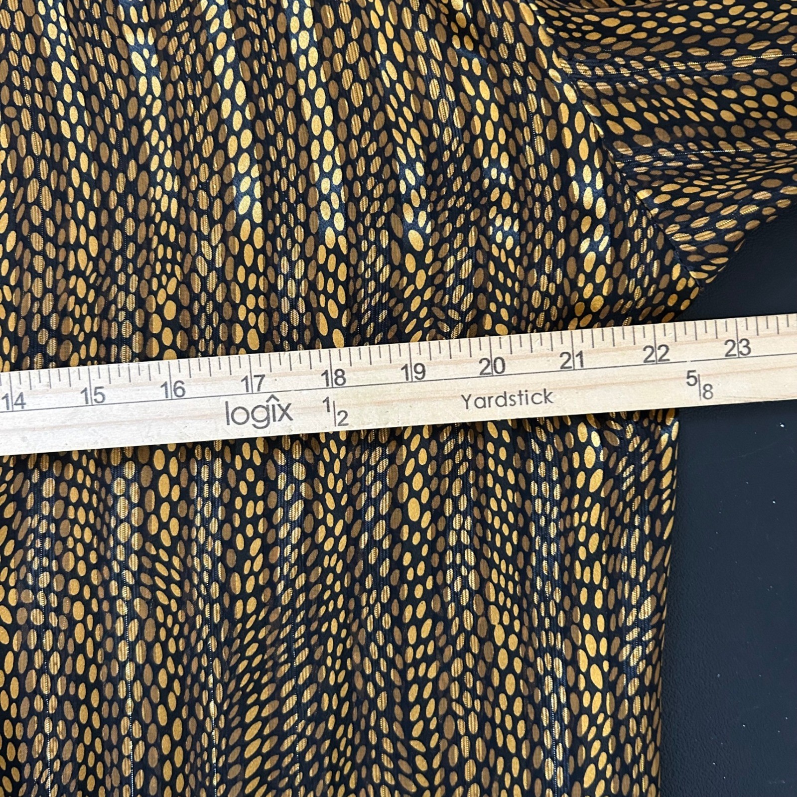 Vintage Impressions of California Gold Black Metallic Stripe Blouse Top Large