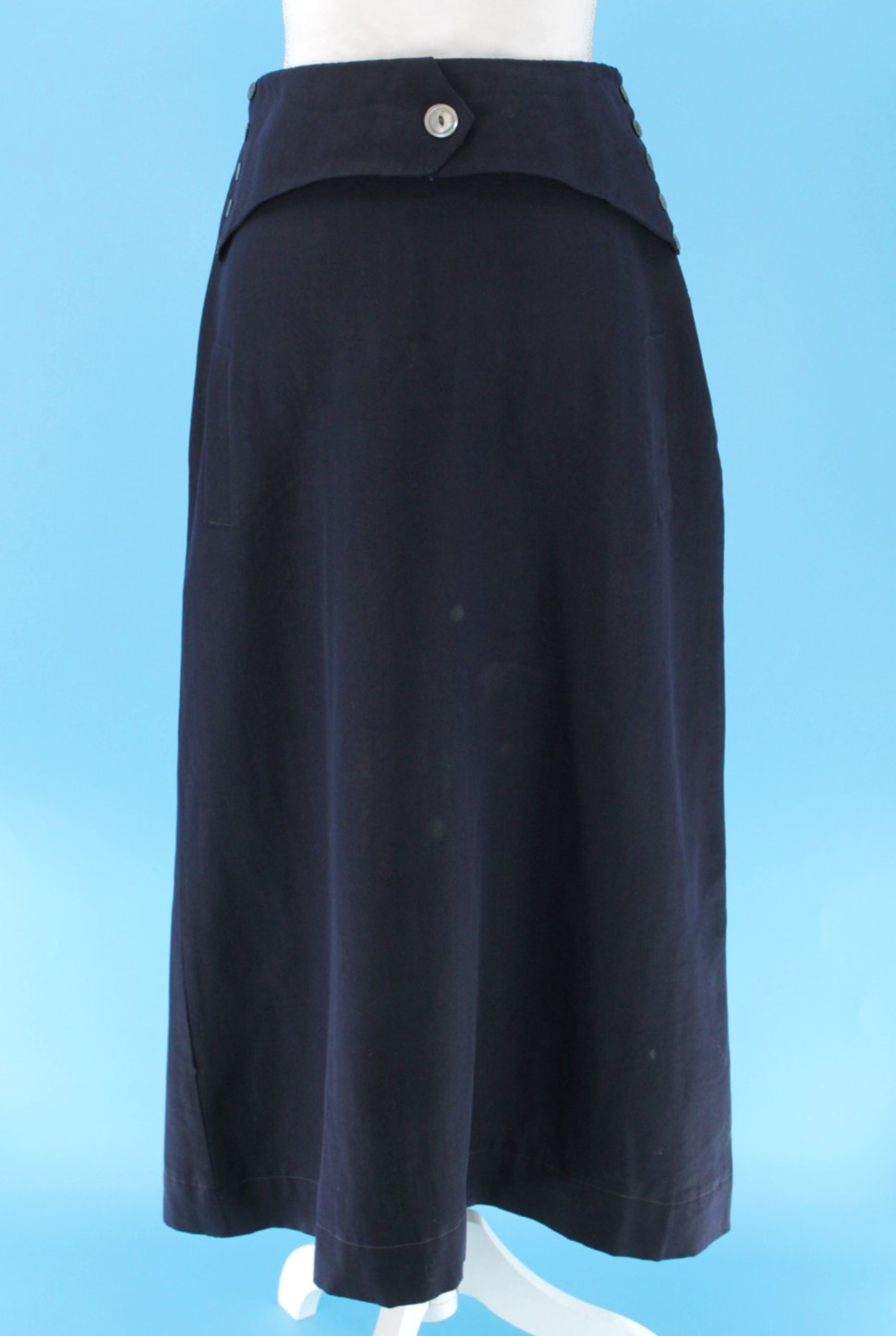 VTG Women’s Antique Early 1900s Navy Blue Wool Walking Suit Skirt Sz S/M