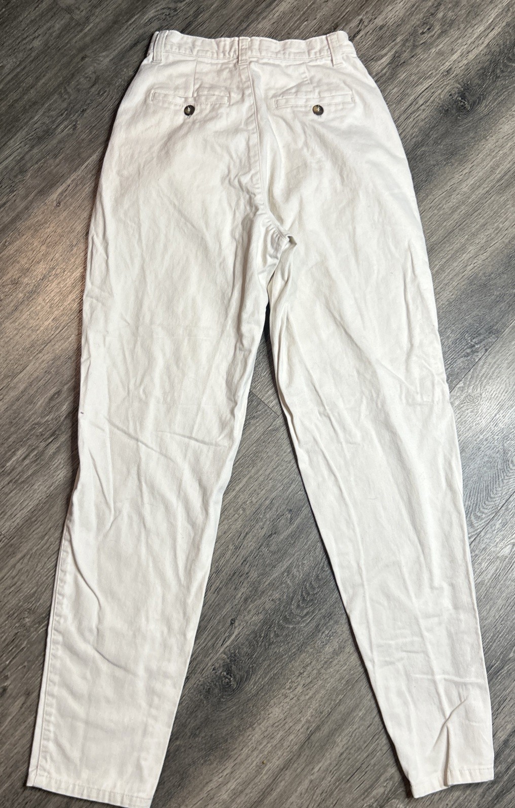 Vintage Paris Sport Club Ivory High Waist Chino Tapered Leg Size 3 Preppy