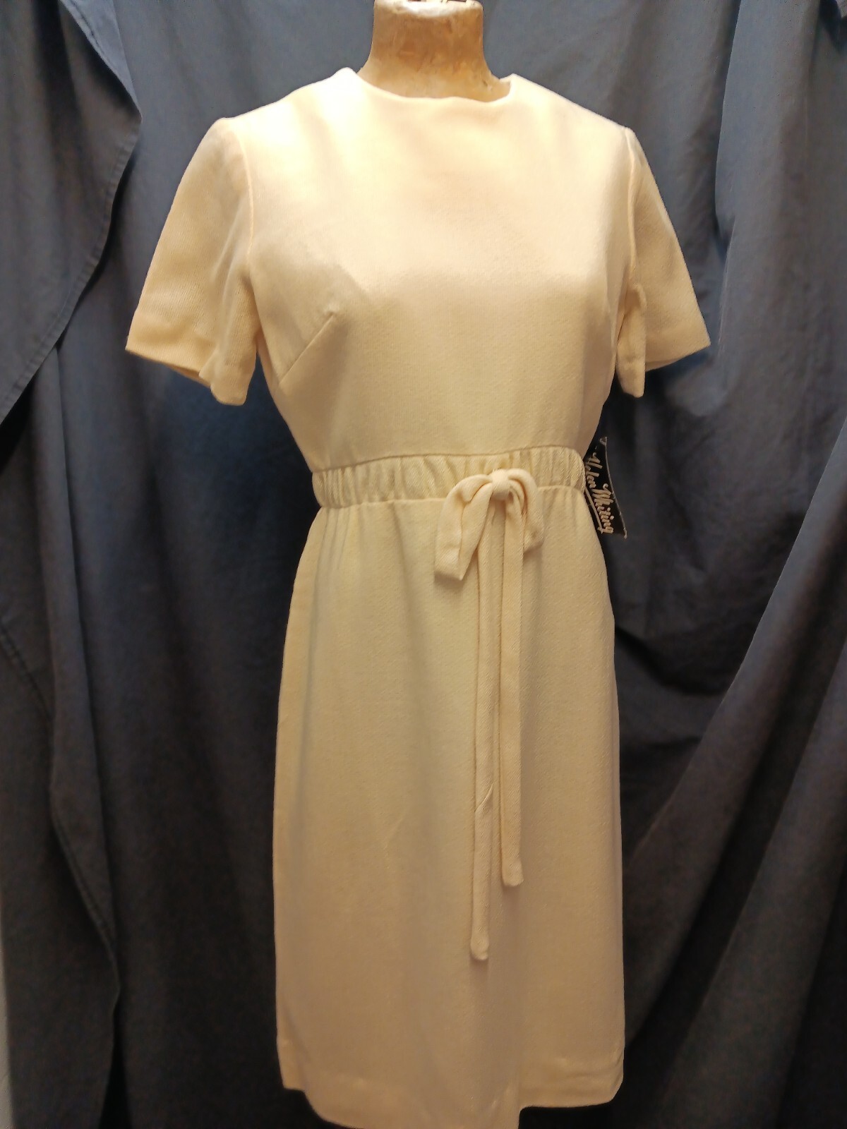 Vintage 1950’s Cream White Wool Nylon Dress by Helen Whiting Medium NWT