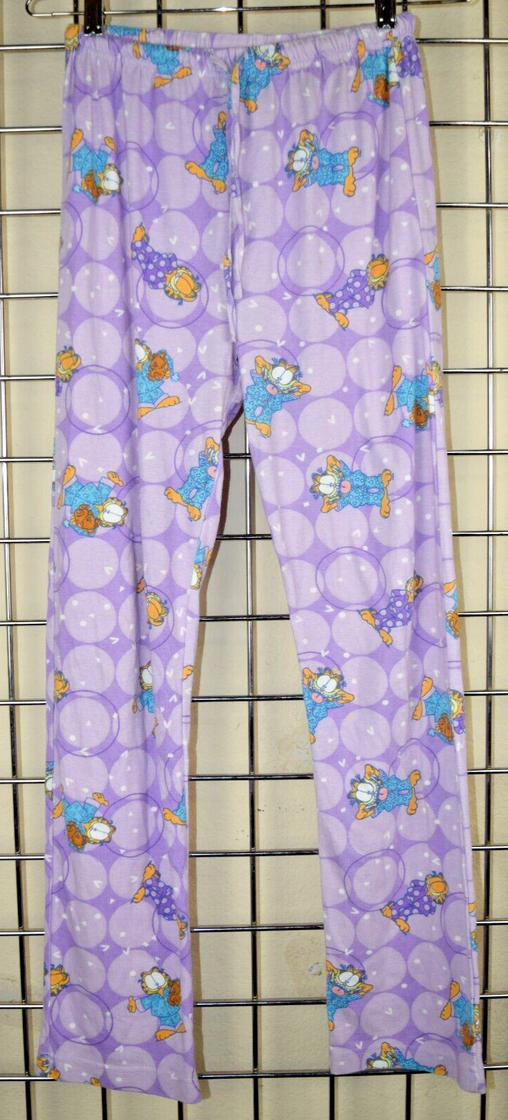 Vintage Garfield Pajama Pants Size S/M 80s Lavender Shapes Garfield Pooky Belt