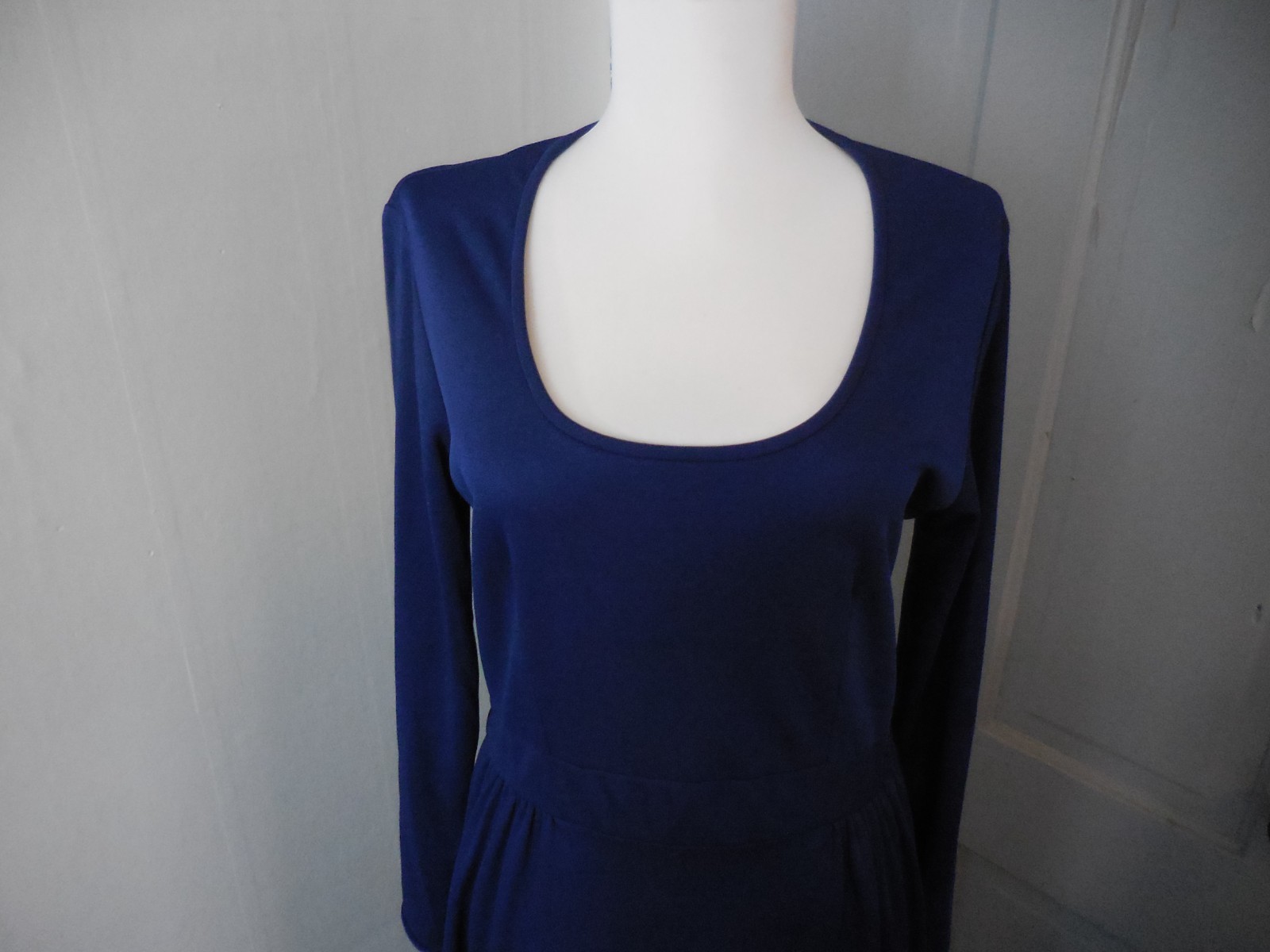 Vintage Concept 70’s Swirl Maxi Dress Long Sleeve Navy Dress with Flags