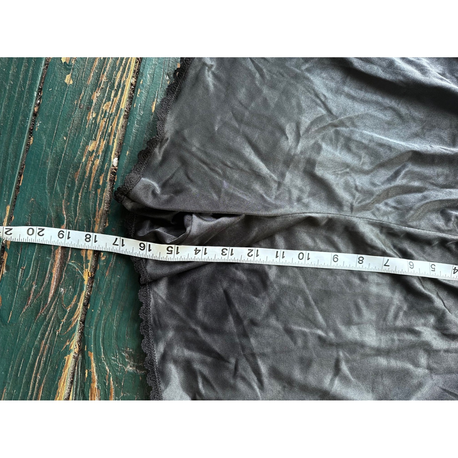 Vintage Black Satin Tap Pants Lace Trim Elastic Waist Lounge Shorts Lingerie