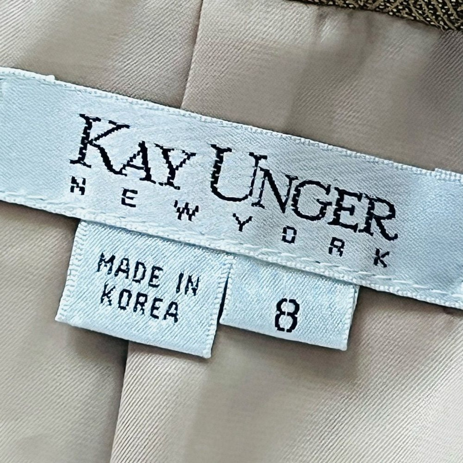Vintage Kay Unger Size 8 Blazer Metallic Gold Herringbone Lightweight Wool
