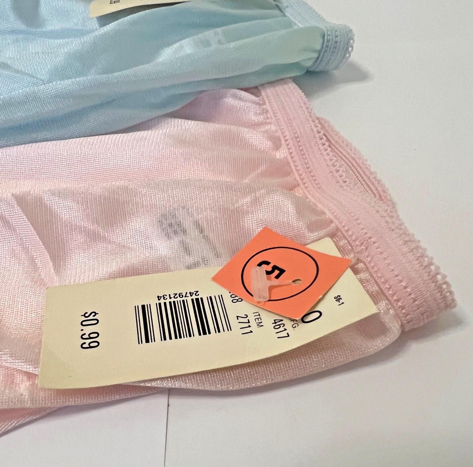 Granny Panties Lot 3 NWT Vtg Classic Satin Nylon Brief 2 Pink 1 Blue 1288 Size 5