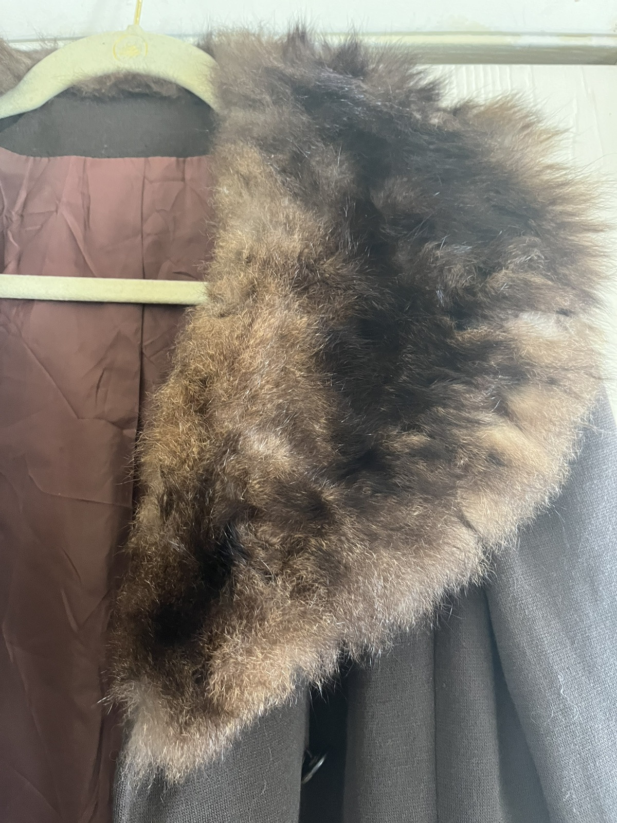 VTG 60s Wool Blend Fox Fur Glam Victorian Goth Gallery Girl Vamp Crop Jacket S