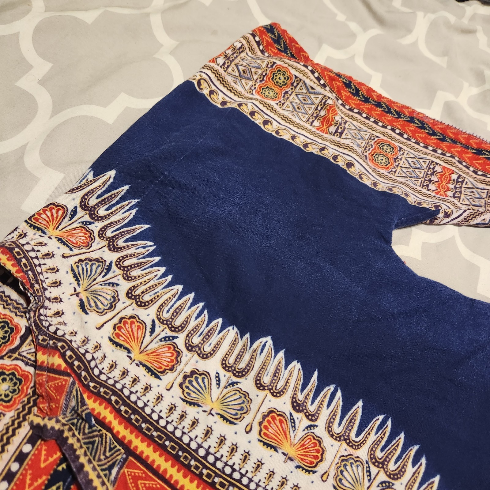 True Vintage 60s 70s Cotton Angel Wing Dashiki Hippy Pullover Top