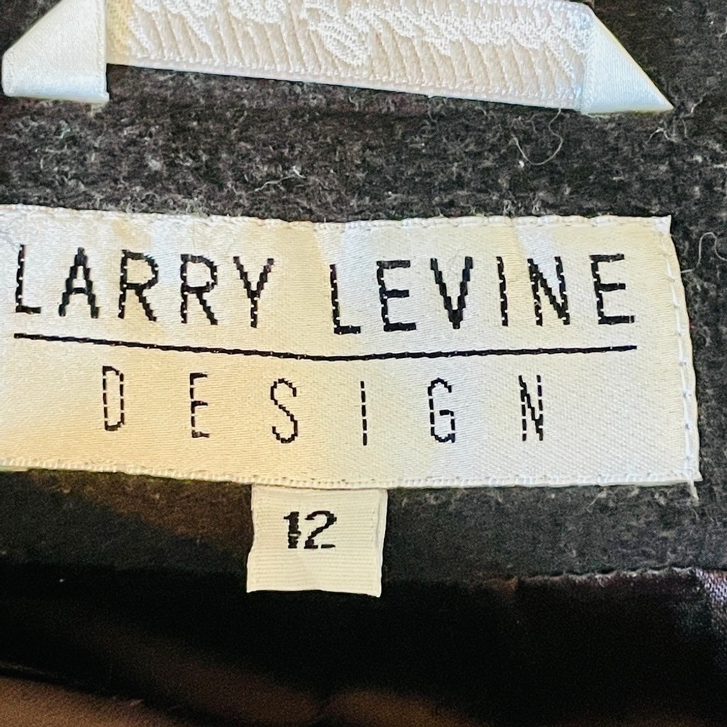 Larry Levine vintage LambsWool Cashmere Trench Long Coat 12 Chocolate Brown