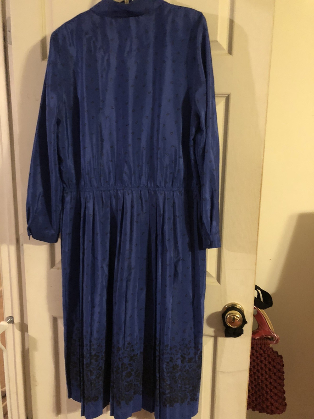 Vintage Women’s Blue Leslie Fay Dress With Matching Belt Size 16