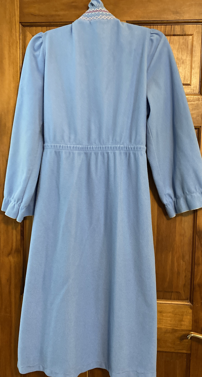 Vintage Famous Bodies Robe Small/Medium Blue Long Sleeve Tie Velour
