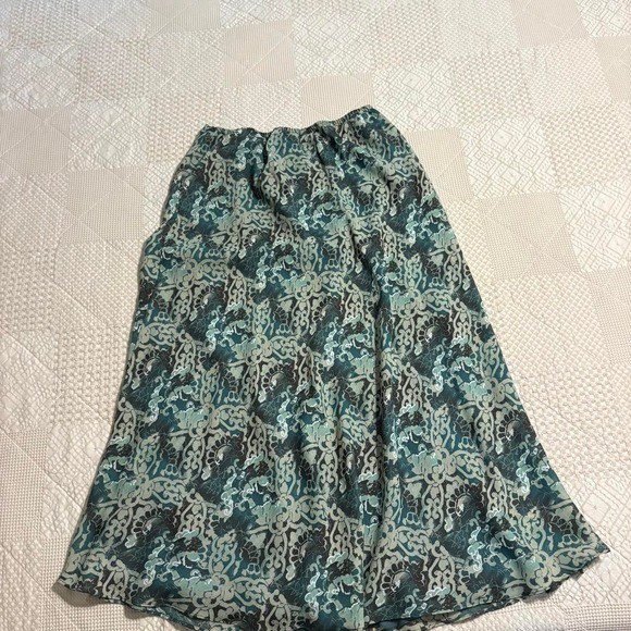 Vintage Cato Boho green abstract purring skirt