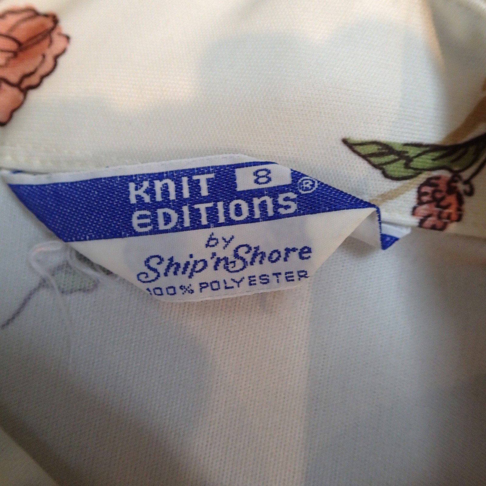 70’s VTG Women’s Knit Editions by Ship 'N Shore AOP Birds floral Blouse sz 8 top