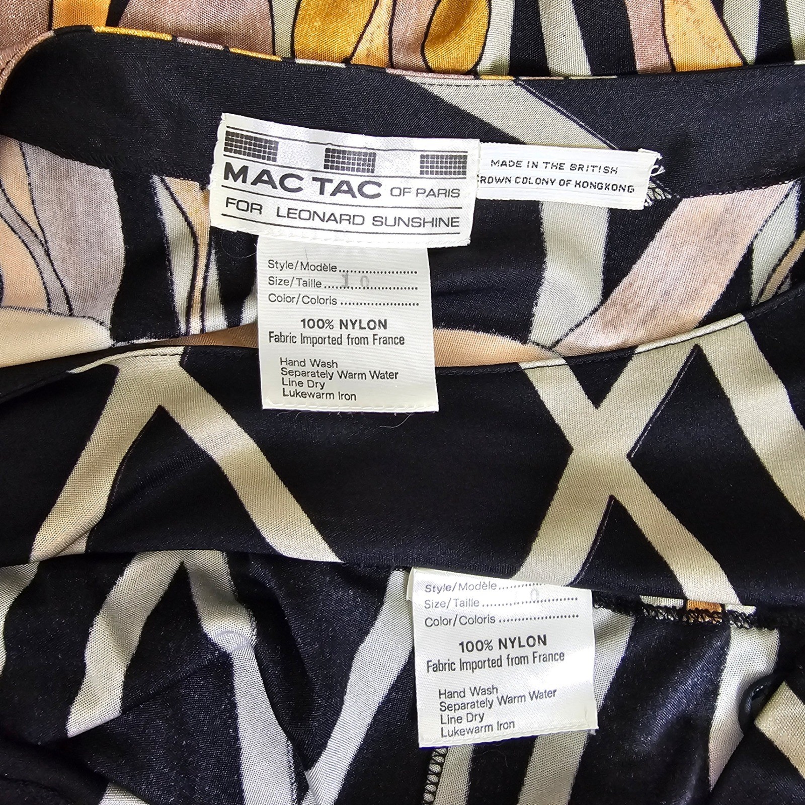 Vintage 70s Mac Tac Paris Leonard Sunshine Floral Nylon 2pc Skirt Set Disco Luxe