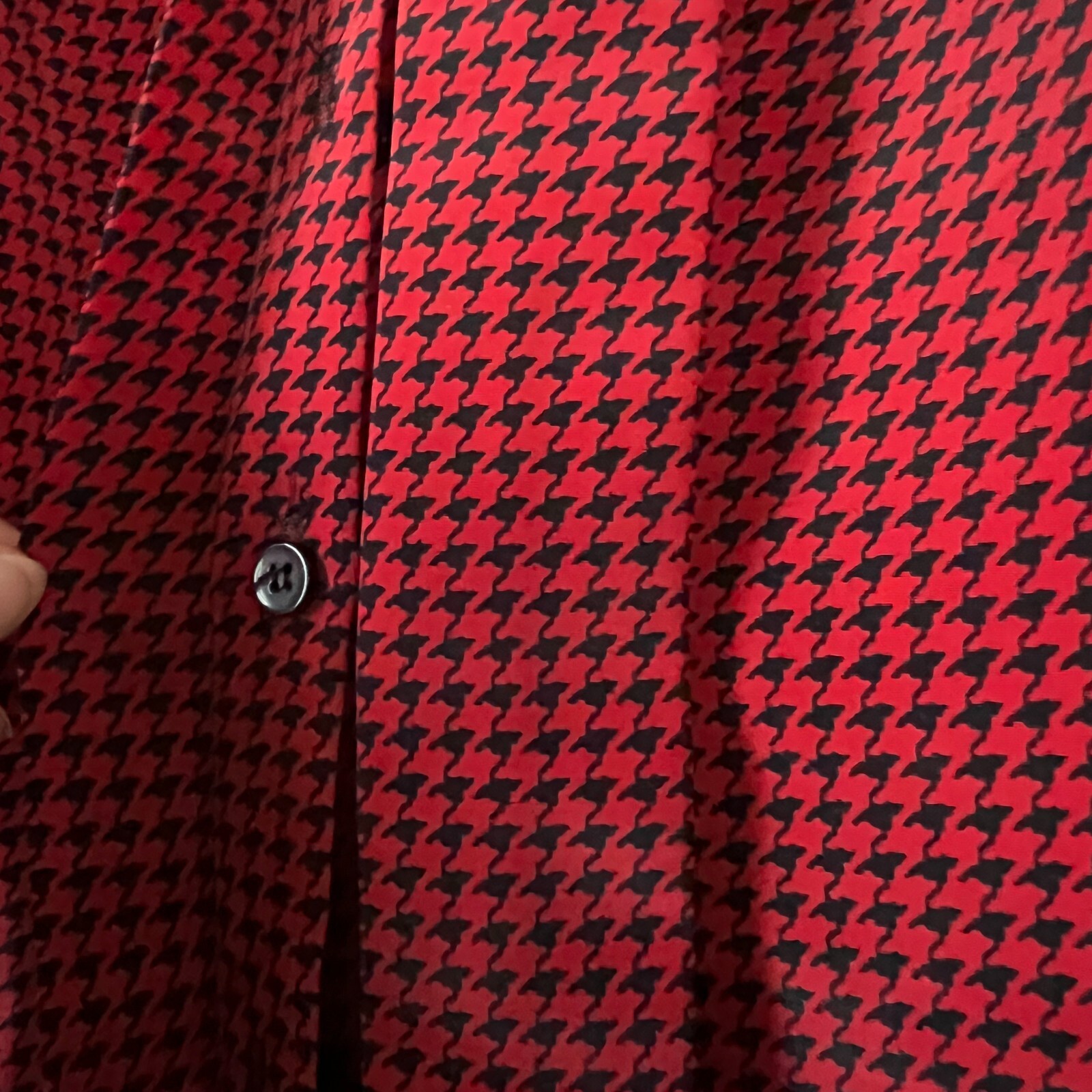 Impressions of California Vintage Red Black Pussy Bow Cravat Blouse sz 14