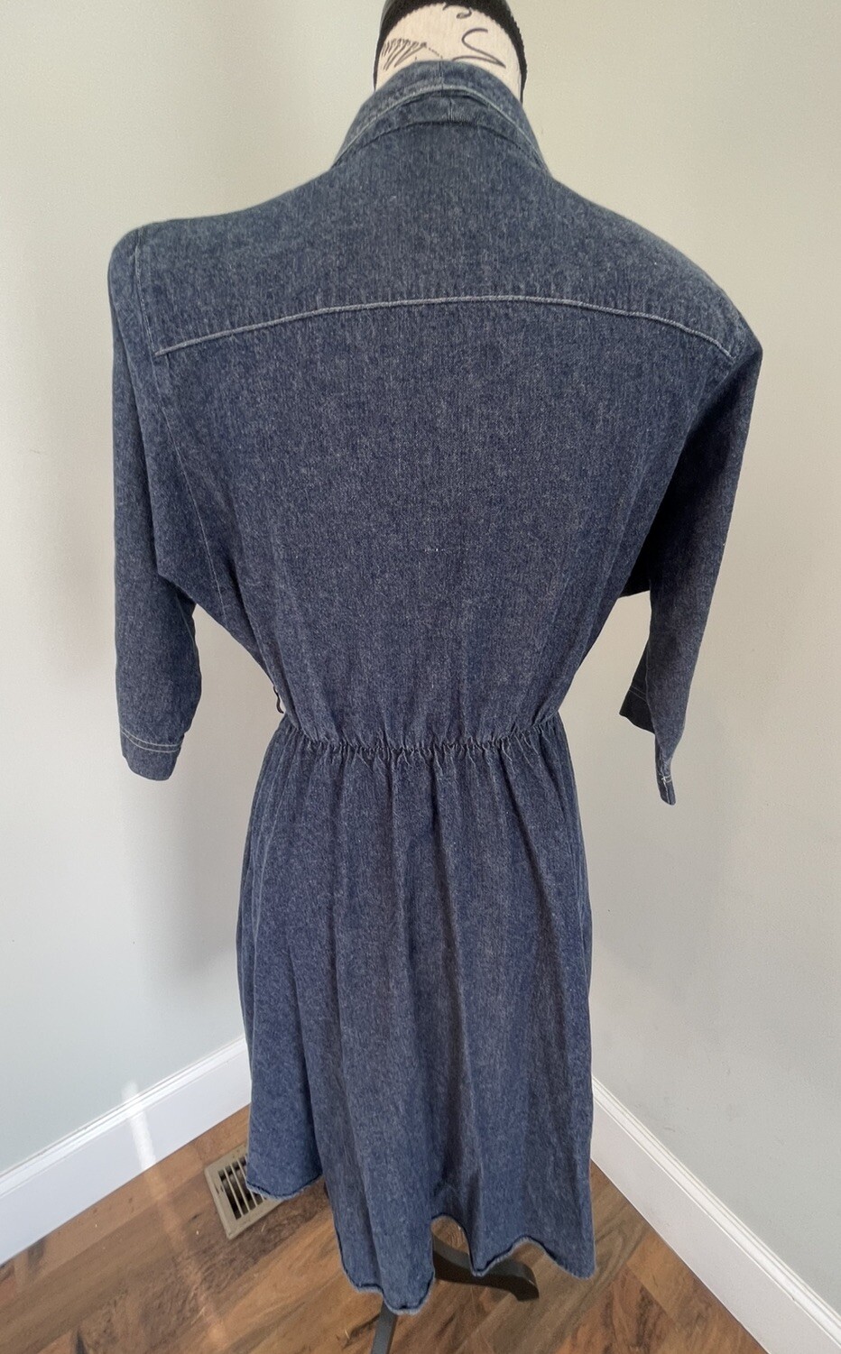 Vintage Full Denim Dress Petites By Willi Size Sm? Button