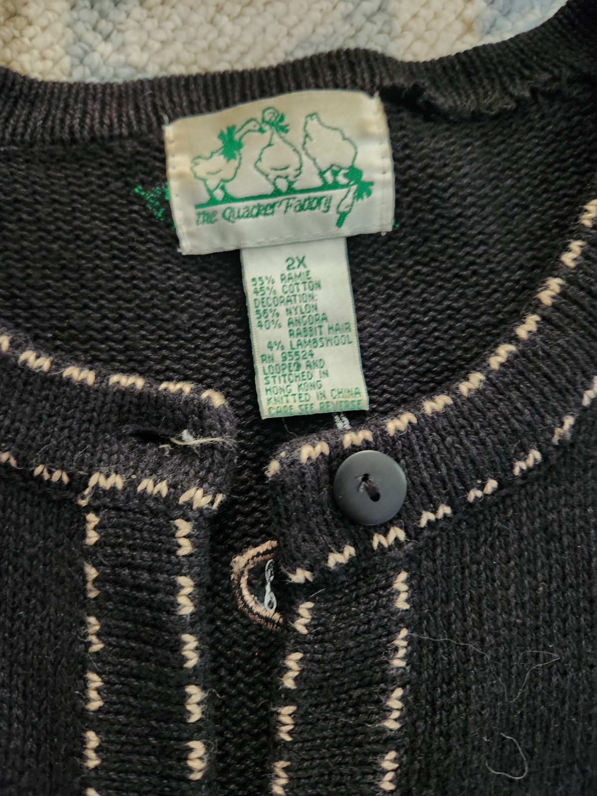 The Quacker Factory Christmas Cardigan Sweater Women’s XxL 2X Black Sugar Spice