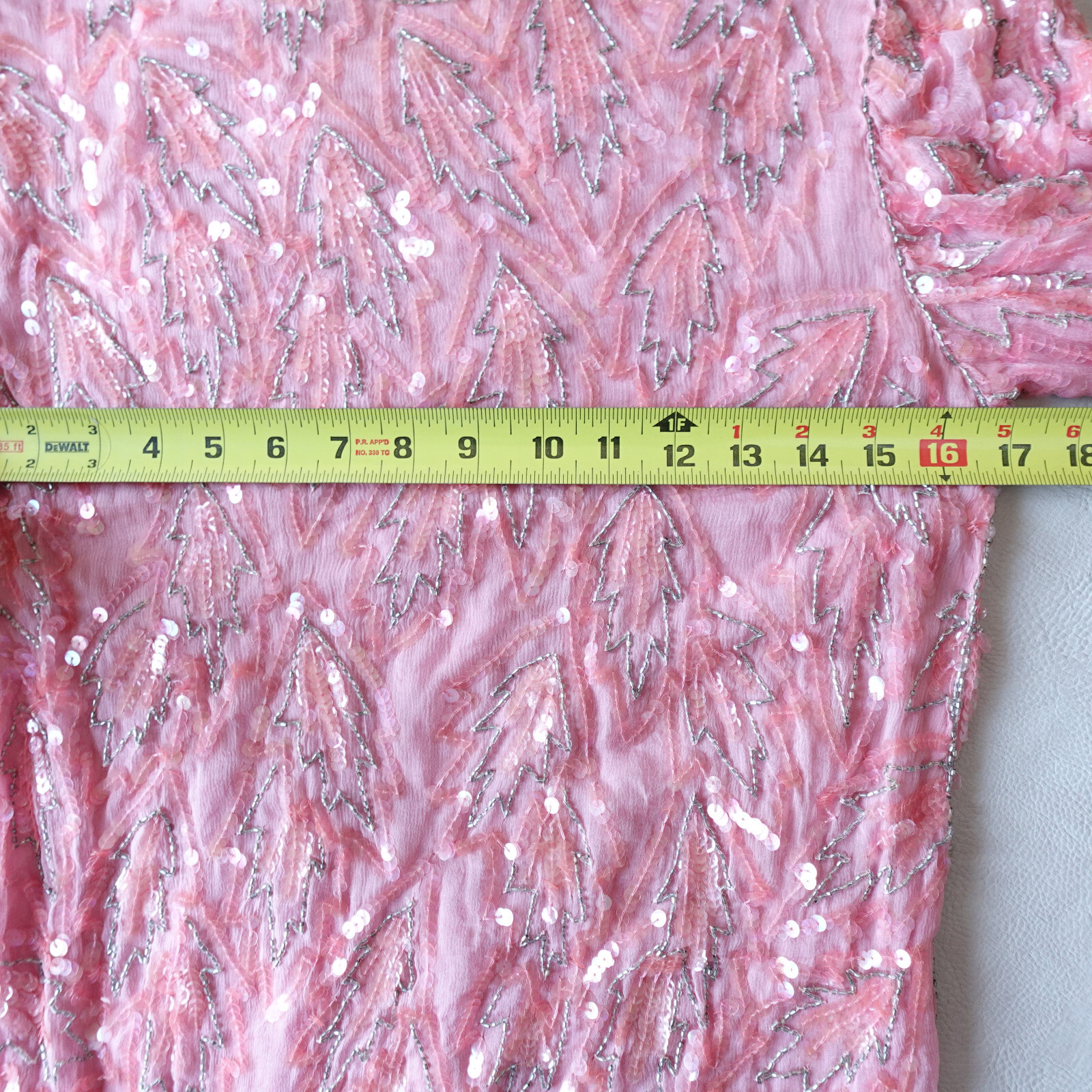 Vintage India Silk Beaded Sequin Dress Pink Party Cocktail Evening Retro