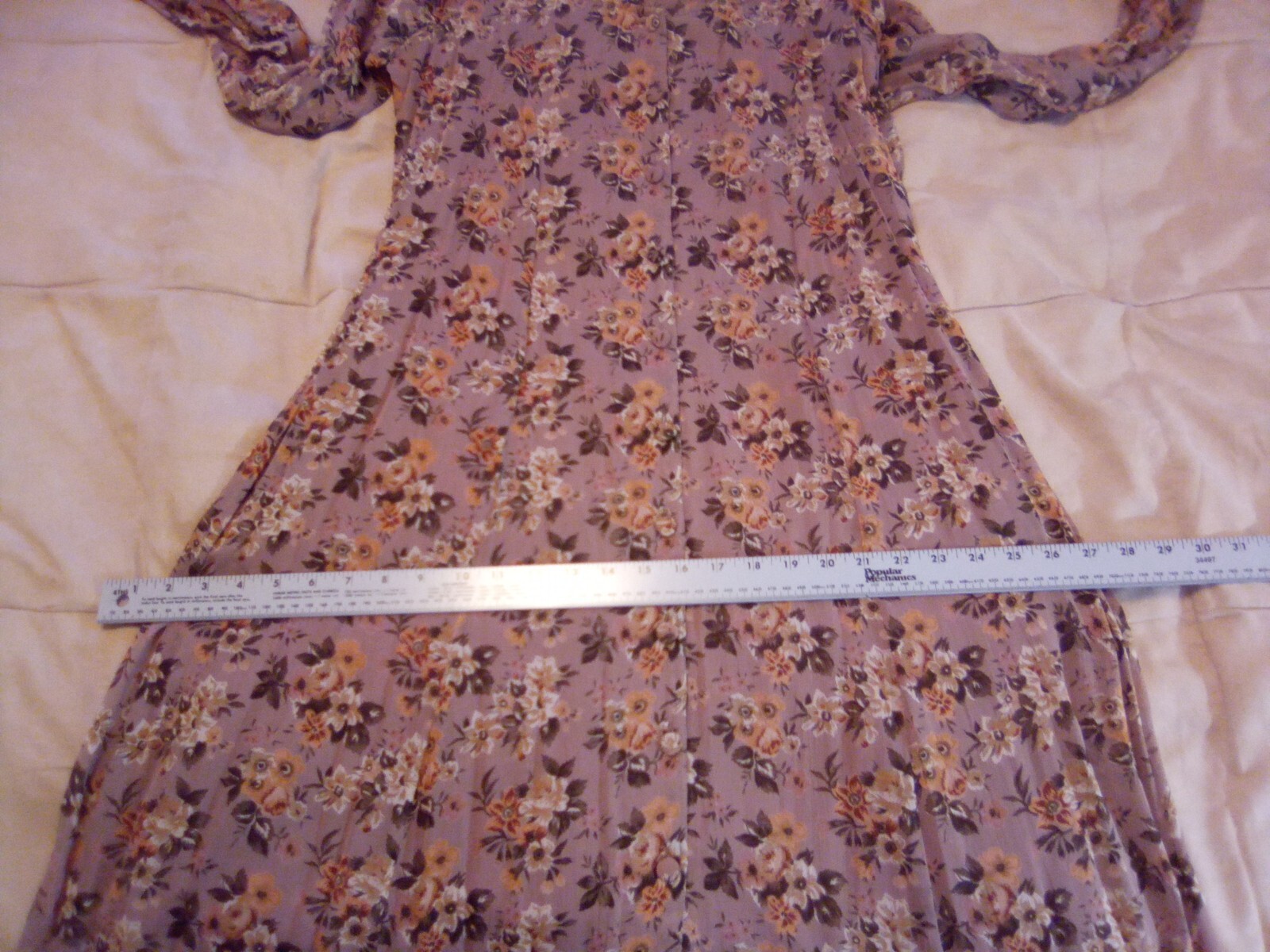 Vintage Passports Pier 1 Imports Long Sleeve Button Down Fit and Flare Dress