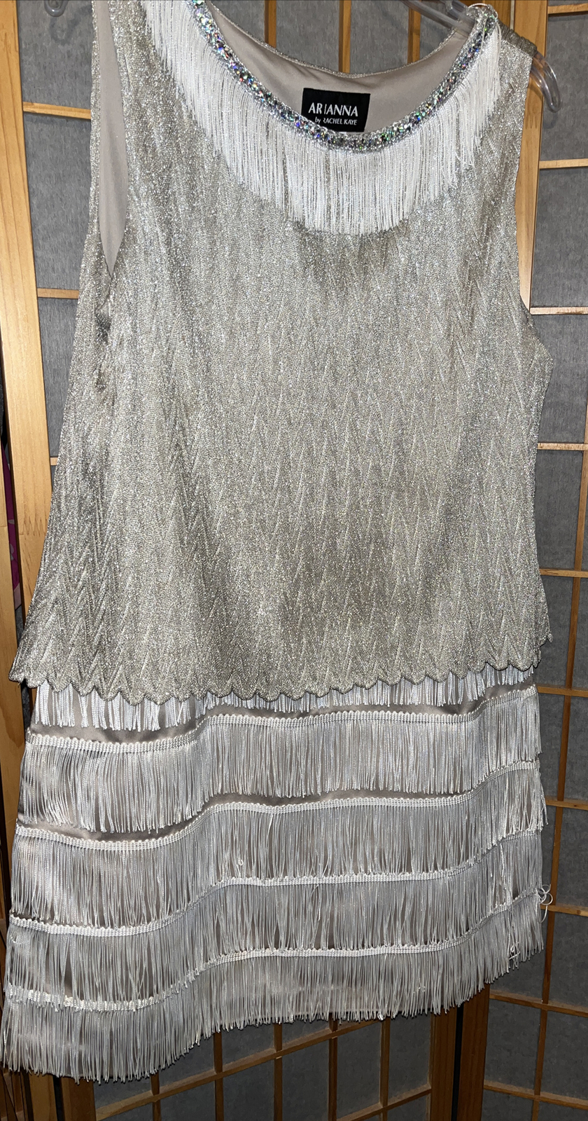 Vintage Arianna by Rachel Kaye Fringe Flapper Dress Style 271981 USA Size 14