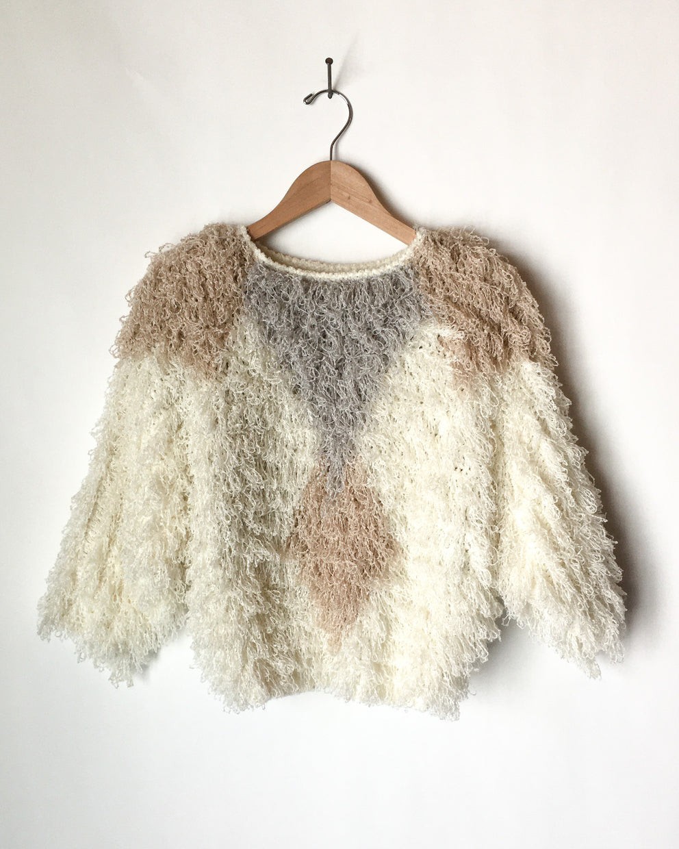 Rare Vtg 80’s Side Effects Loopy / Shaggy Crochet Hand Knit Sweater Sm/Med