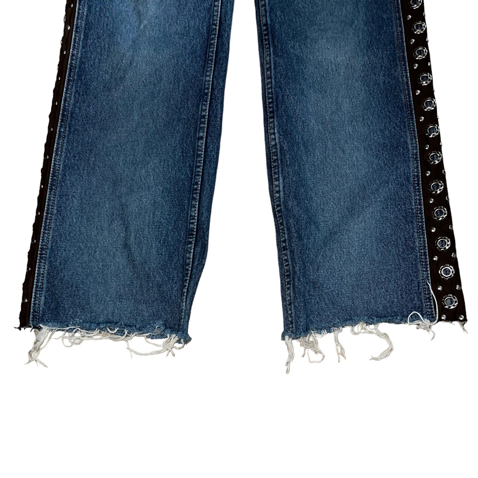 Vintage Lawman Western Jeans Dark Wash Straight Legs High Waist Pockets Size 13