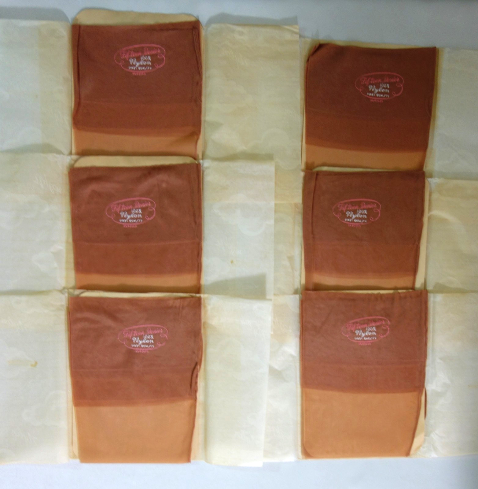 6Pr Box Vintage~10.5 / 11/ 32″ Fully Fashioned Seamed Sheer Flat Nylon Stockings