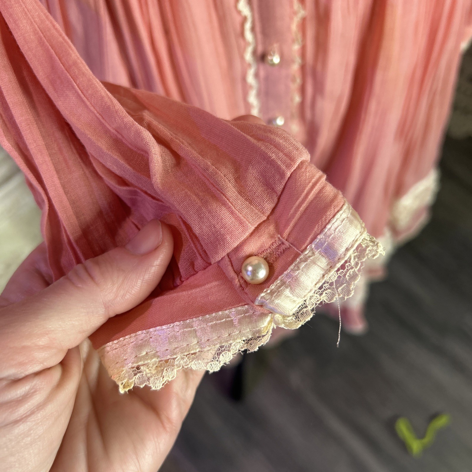 1970s Gunne Sax Pink Prarie Dress Size XS 10 Victorian Revival Country Western
