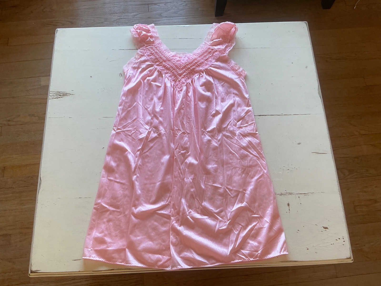 NWOT Vintage Jill Andrea of NY pink Nylon night gown Made in the USA Large