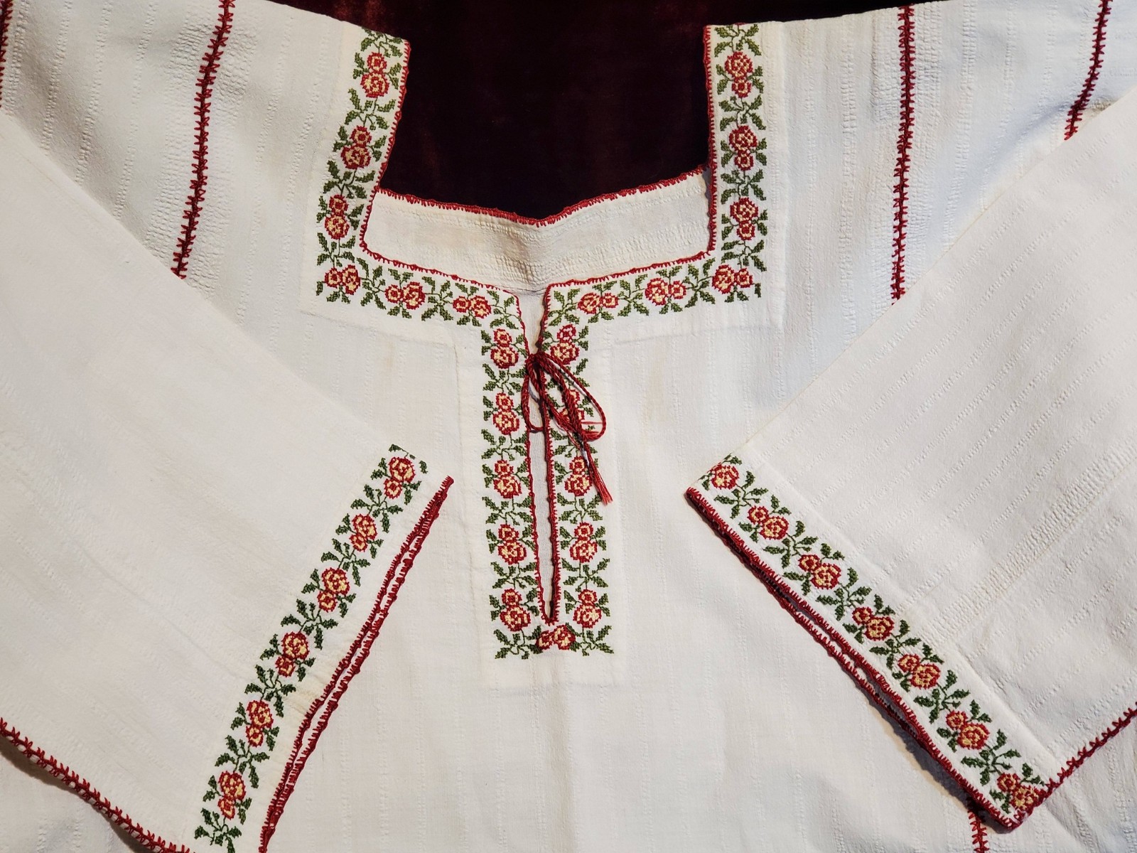 TraditionalBulgarian long dress with Floral Embroidery-Beautiful