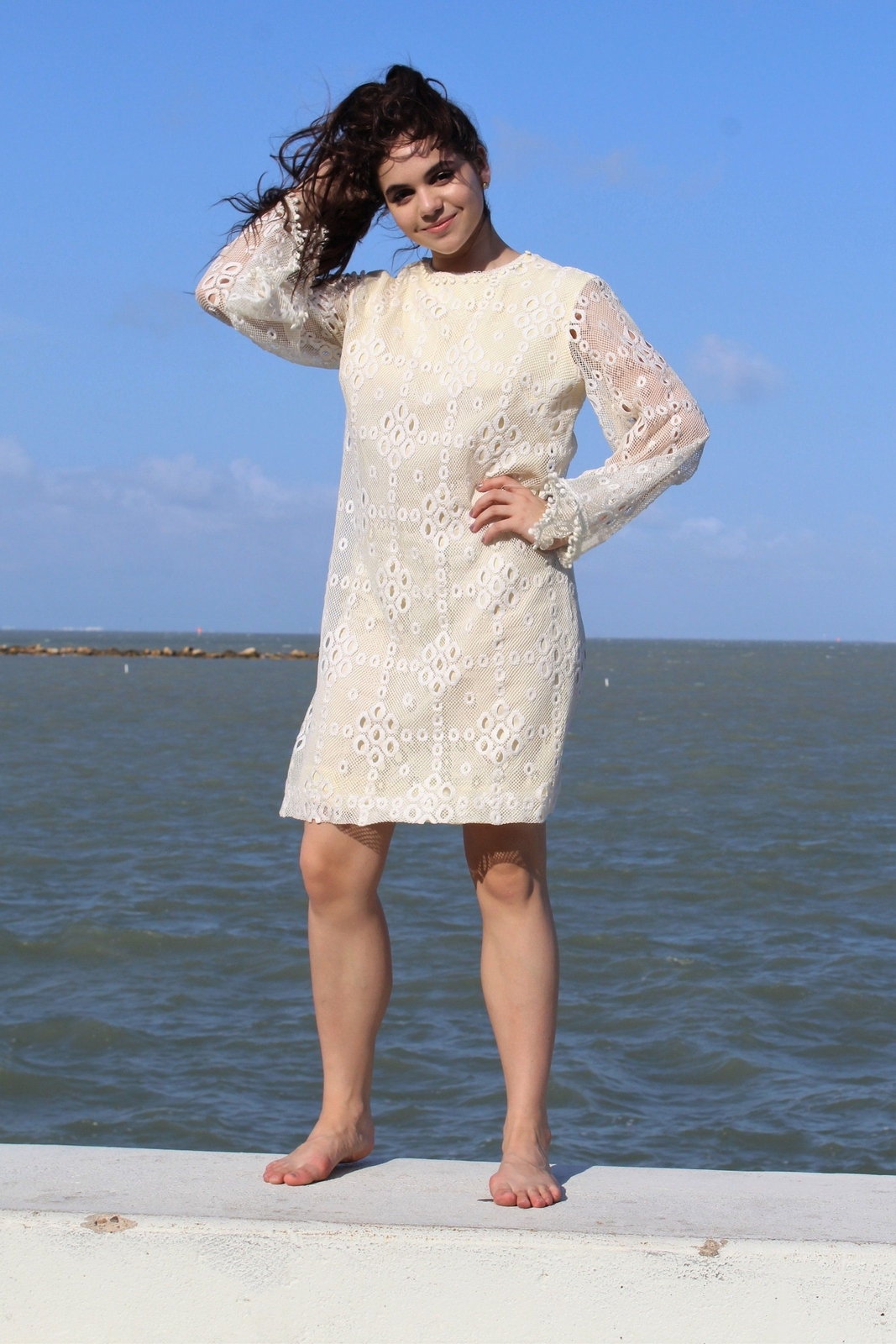 Vintage 60s Junior Sophisticates Originals Ivory Lace Dress S/M Women