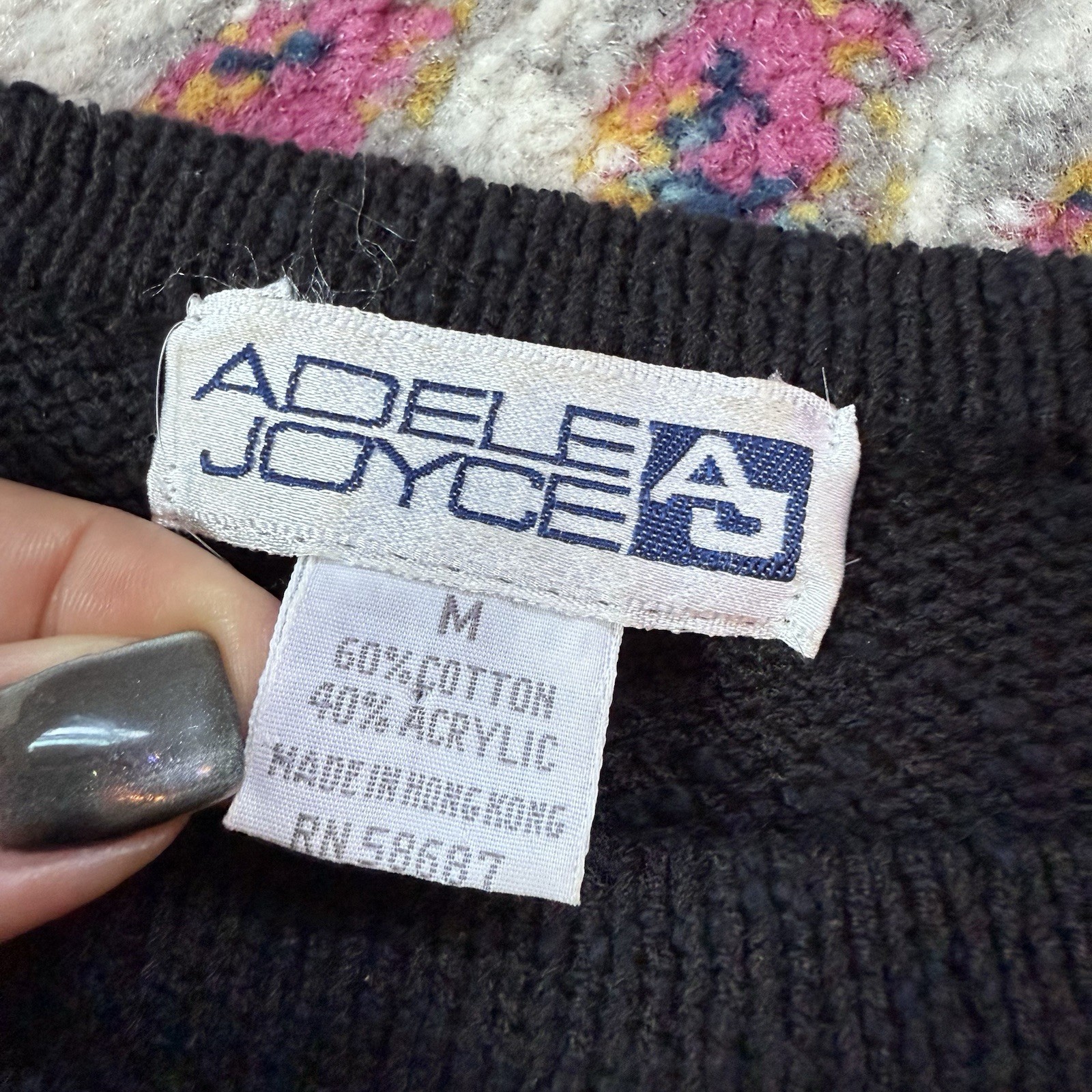 Vintage 80s/90s Adele Joyce Polka Dot Kitty Cat Sweater Size M