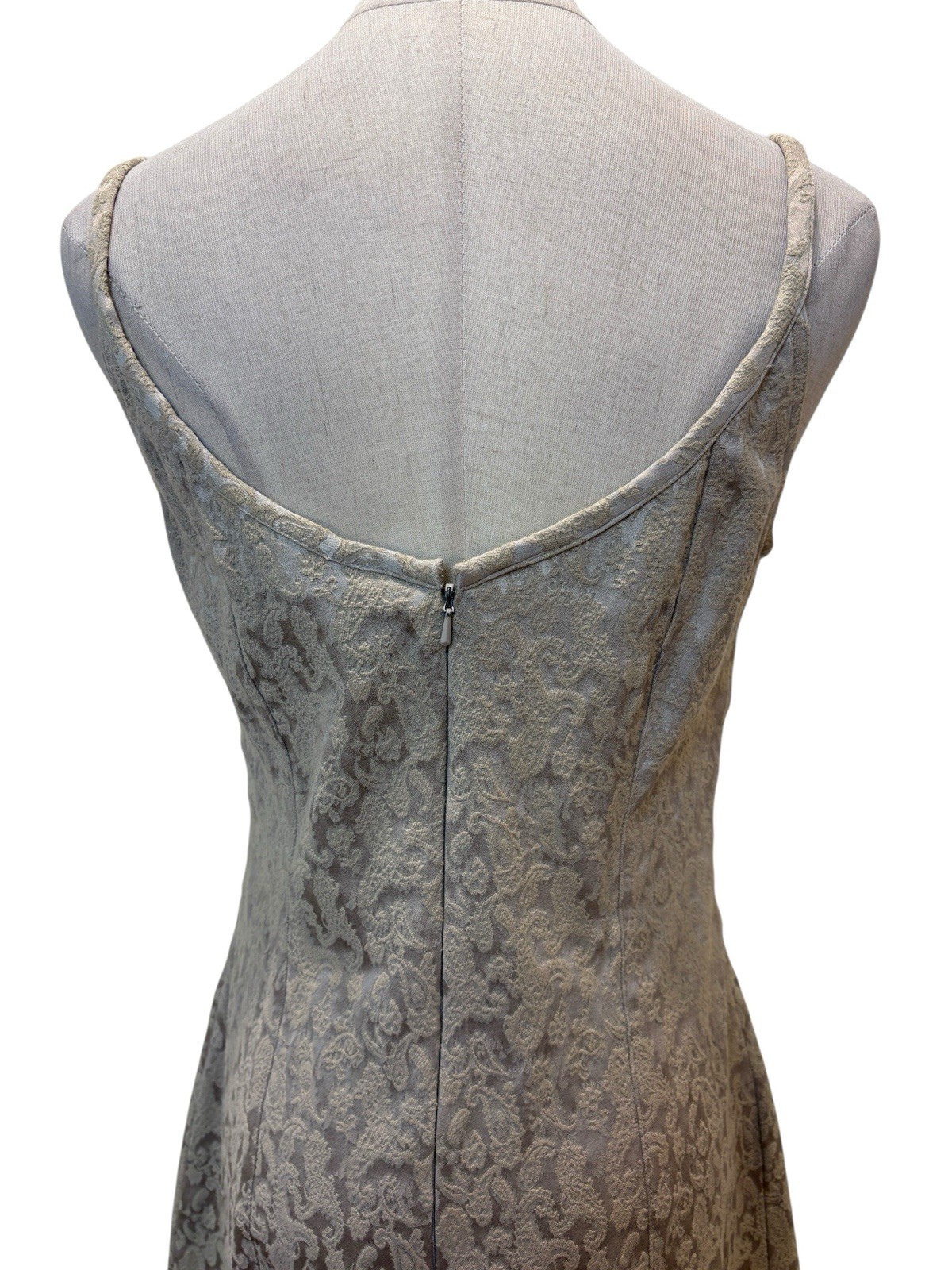Vtg 90s Express Brocade Mini Dress Gold Party Soft Girl Grunge Indie Sleeze Y2K