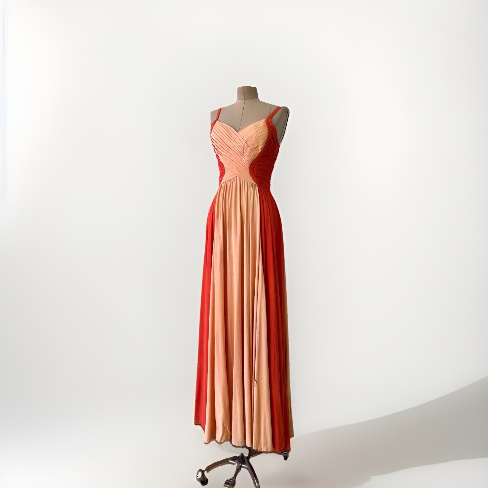 Vintage Betsey Johnson Hollywood Glamour Gown Sample 1980s 90s Color Block As Is