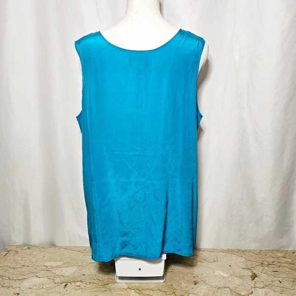 Vintage Koos of Course! 2-Piece Womens Turquoise Cardigan & Silk Shell Top L