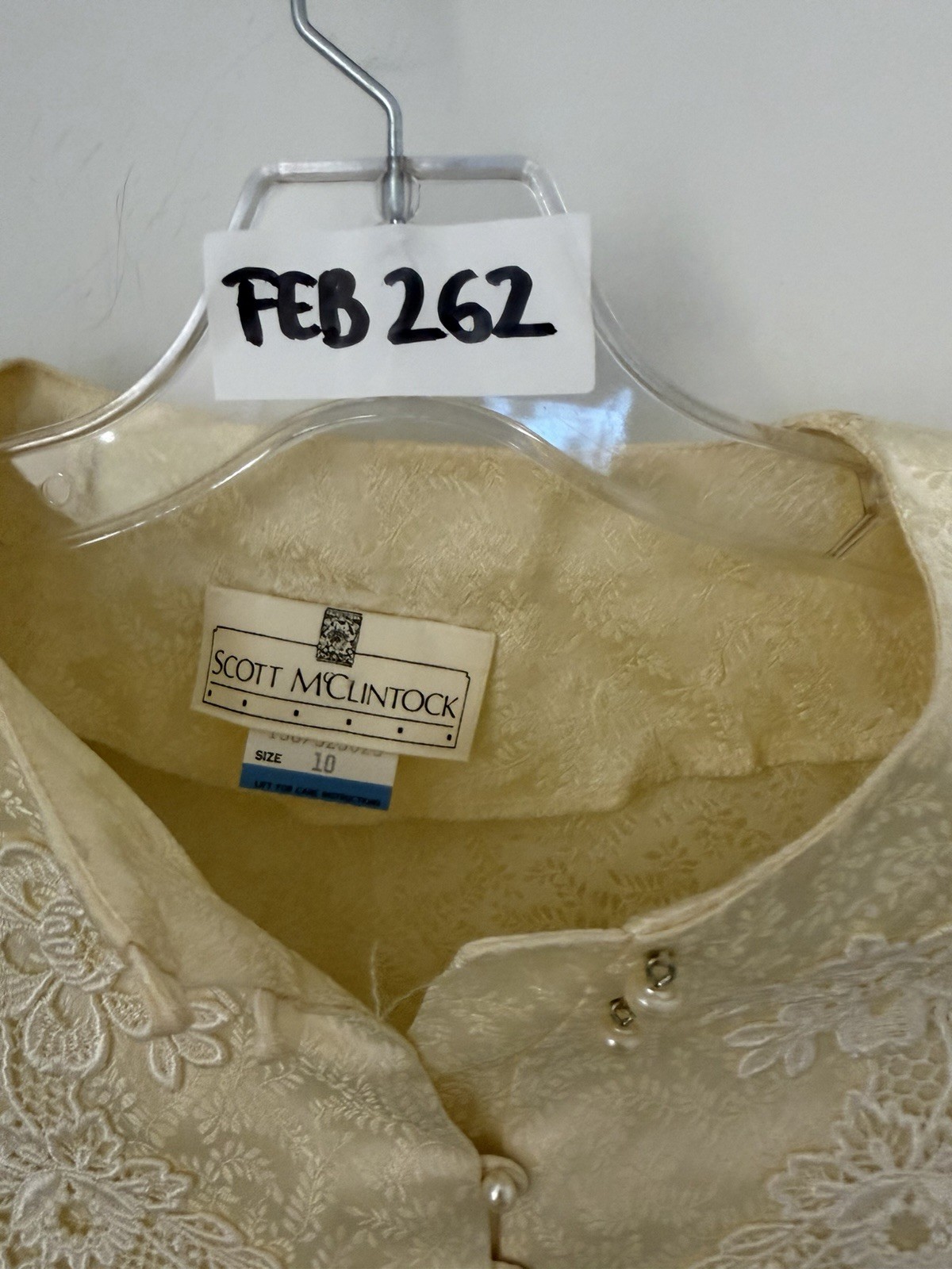 Dead Stock 80s Scott McClintock Ivory Embroidery Blouse Cottage Sz 10