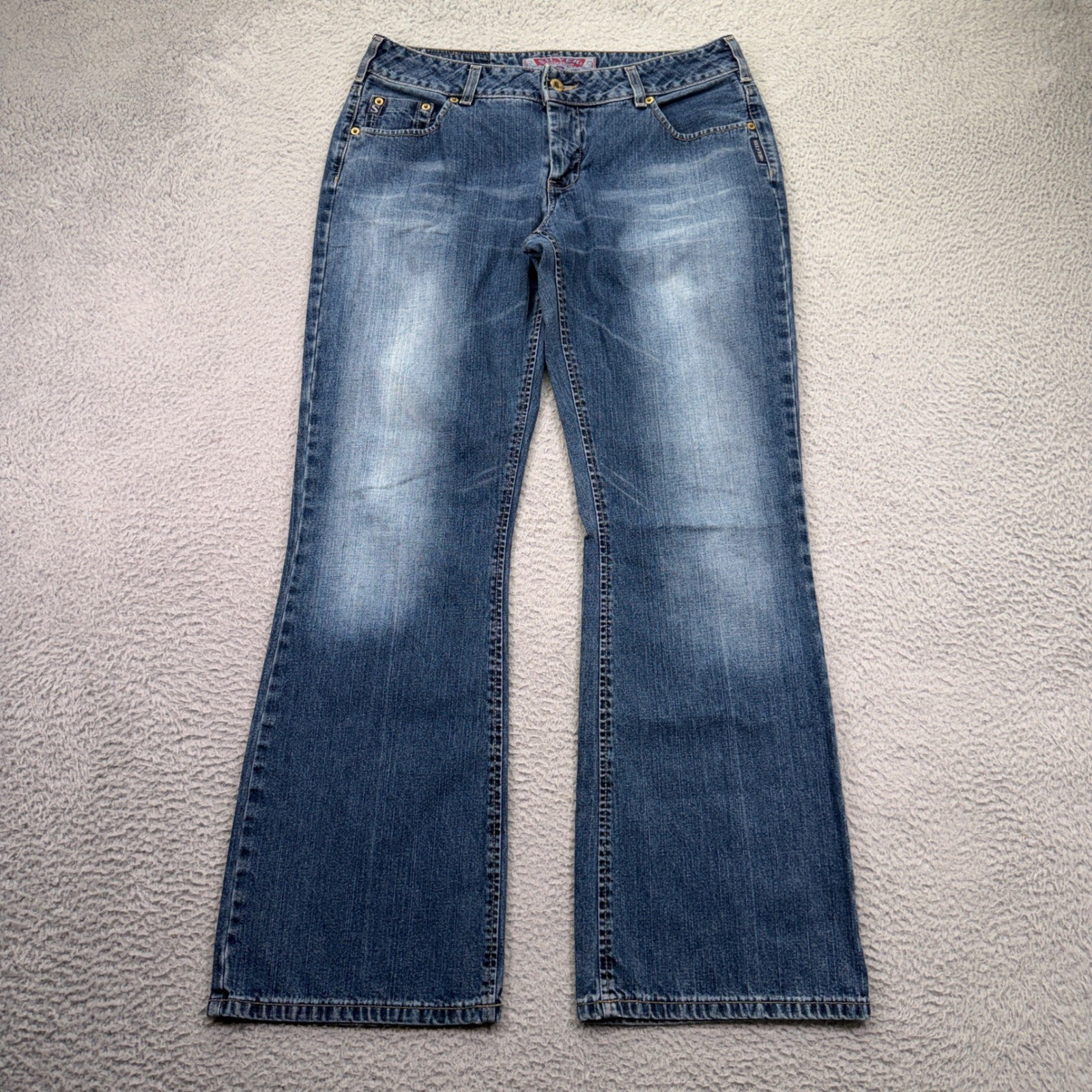Vtg Silver Jeans Womens 33×32 Blue Flare Bootcut Dark Wash Denim Canada Made