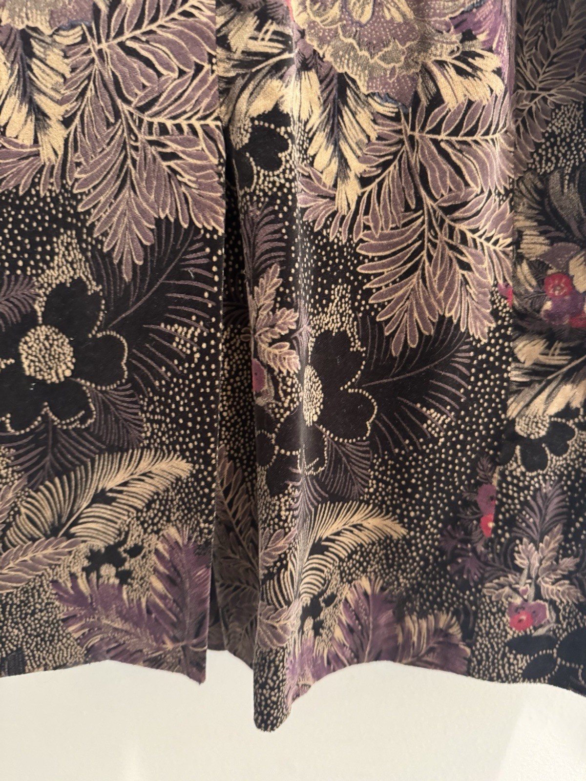 VTG 1980s Velvet Blazer Pockets Floral Normcore Secretary Dark Academia Goth